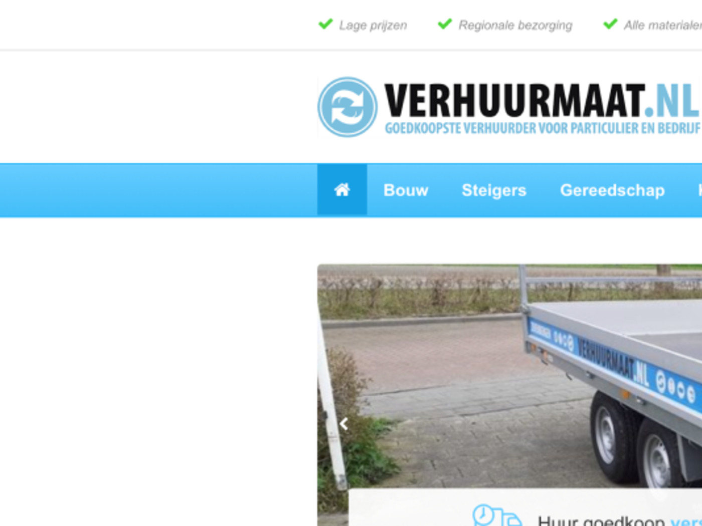 Screenshot of the Verhuurmaat order and rental platform