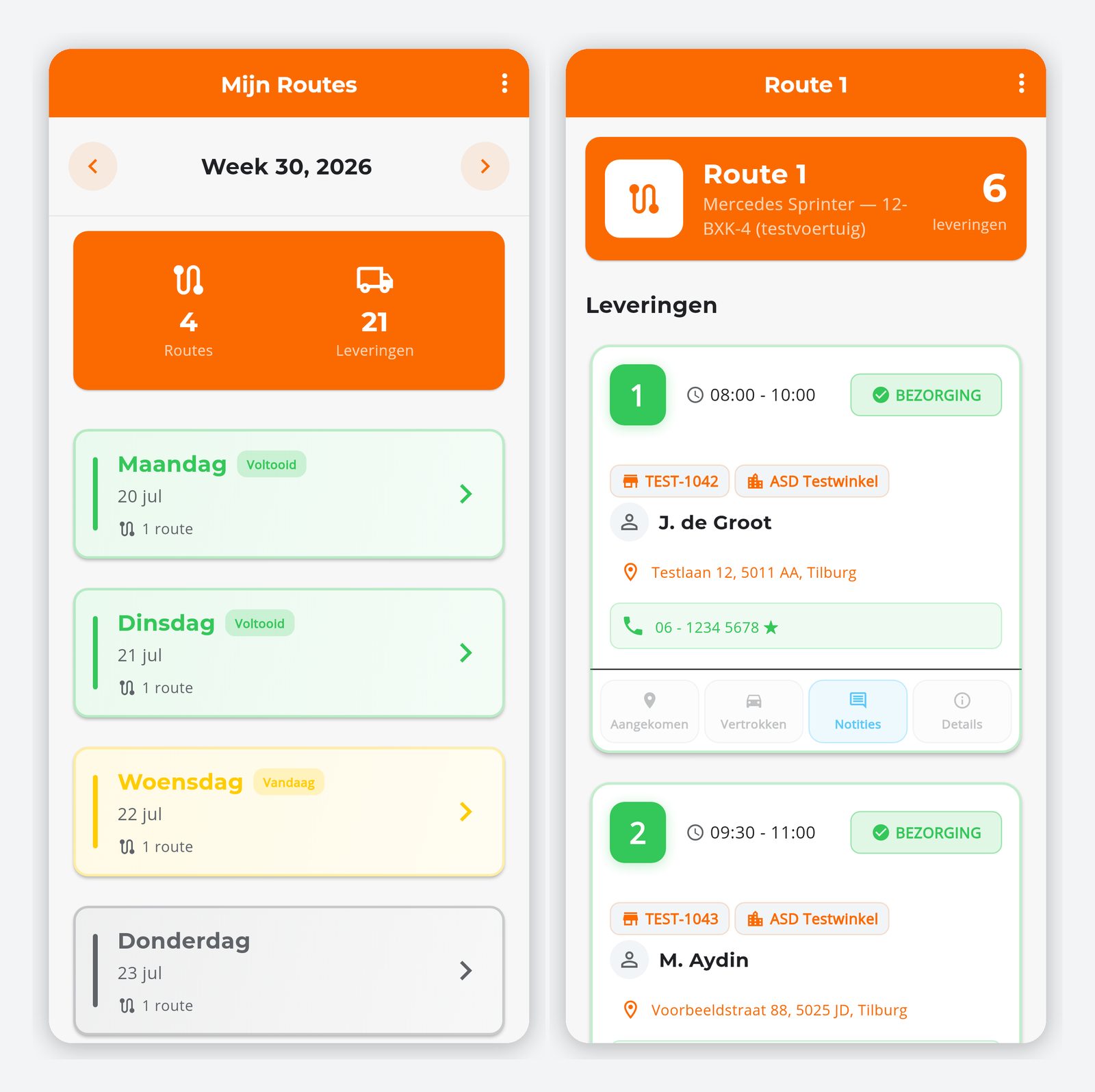 ASD's last-mile delivery app in use during a field test